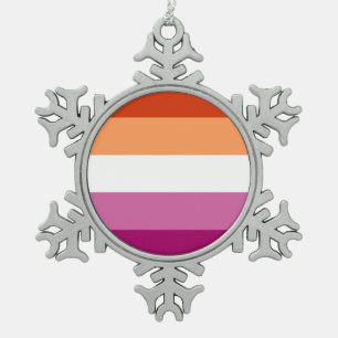 Lesben-Stolzflagge LGBTQ Schneeflocken Zinn-Ornament