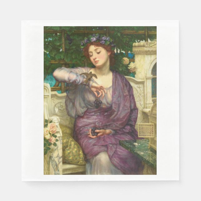 Lesbia und ihr Sparrow (von Edward John Poynter) Serviette (Vorderseite)