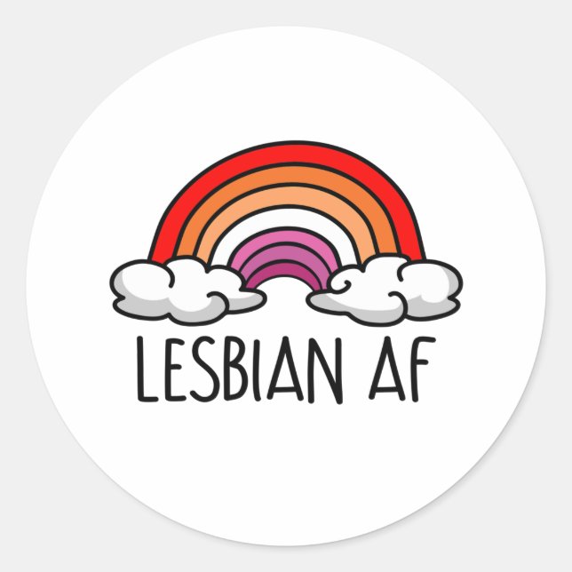 LESBIAN AF RUNDER AUFKLEBER (Vorderseite)