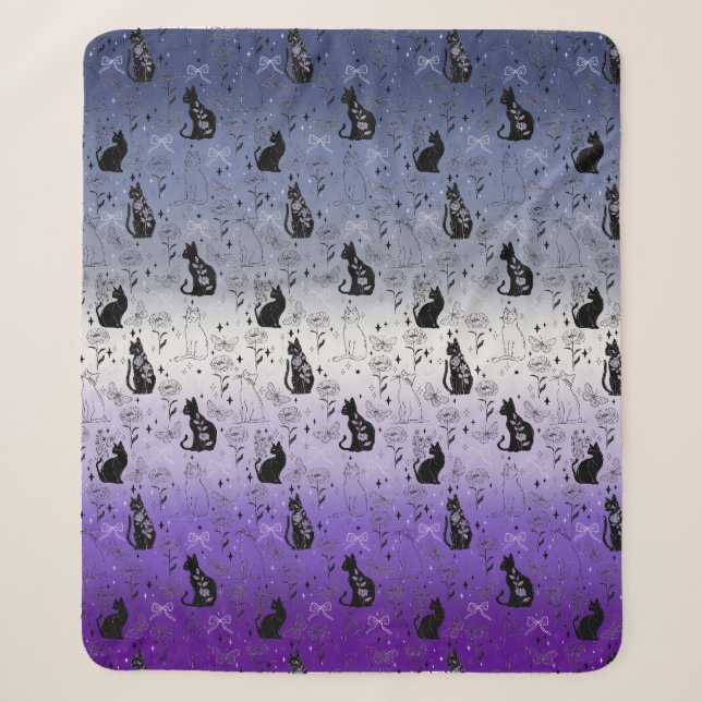 Lesbian Butch Pride Black Cat - Mystische Hexe Sherpadecke (Vorderseite)