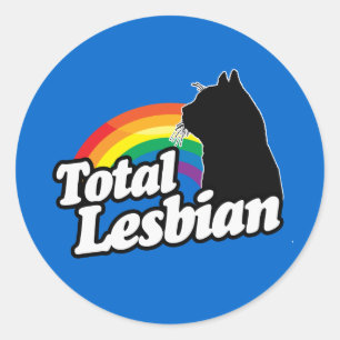 LESBIAN CAT INSGESAMT -.pnng Runder Aufkleber