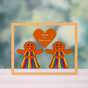 Lesbian Christmas Gingerbread Ladys Couple Acrylschild