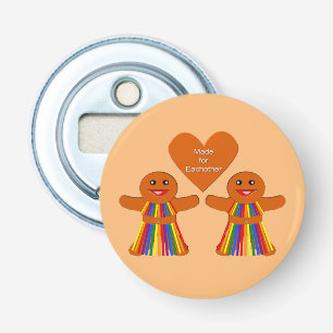 Lesbian Christmas Gingerbread Ladys Couple Flaschenöffner