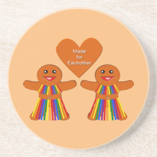 Lesbian Christmas Gingerbread Ladys Couple Getränkeuntersetzer