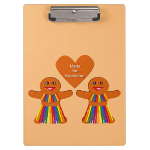 Lesbian Christmas Gingerbread Ladys Couple Klemmbrett