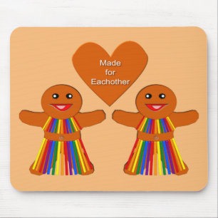 Lesbian Christmas Gingerbread Ladys Couple Mousepad