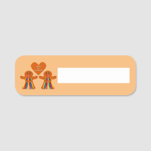 Lesbian Christmas Gingerbread Ladys Couple Namensschild