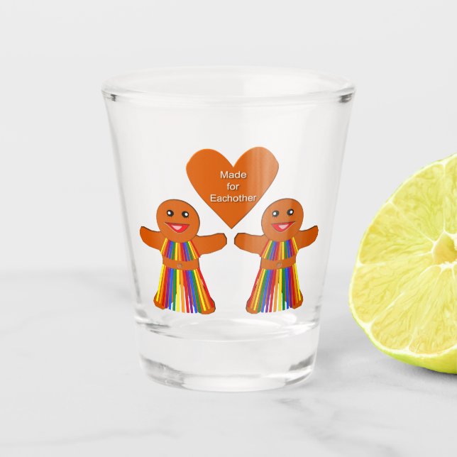 Lesbian Christmas Gingerbread Ladys Couple Schnapsglas (Vorderseite)