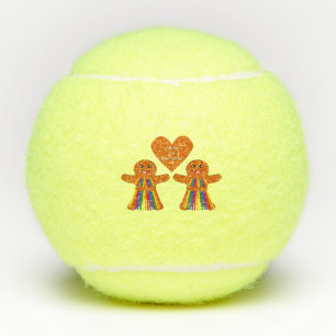Lesbian Christmas Gingerbread Ladys Couple Tennisbälle