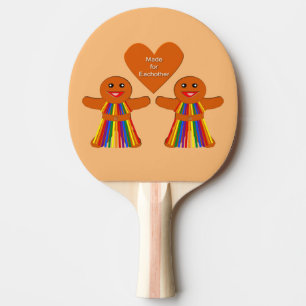 Lesbian Christmas Gingerbread Ladys Couple Tischtennis Schläger