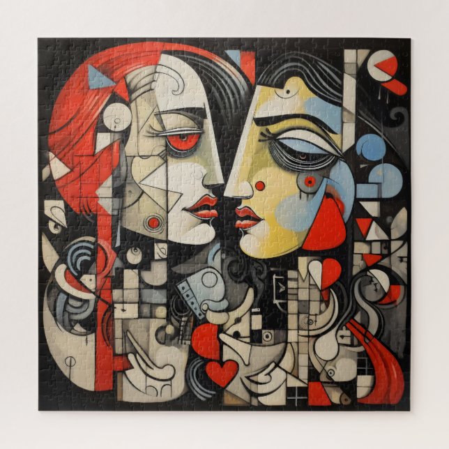 Lesbian Couple Cubism (Vertikal)