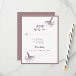 Lesbian Couple Dusty Burgundy Rose Gold Amperand RSVP Karte