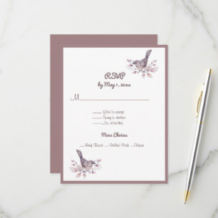 Lesbian Couple Dusty Burgundy Rose Gold Amperand RSVP Karte