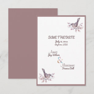 Lesbian Couple Dusty Burgundy Rose Gold Amperand Save The Date
