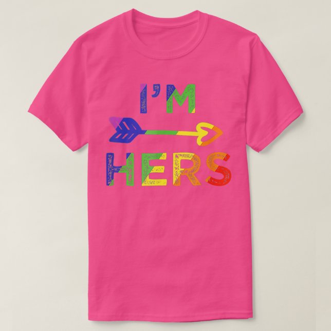 Lesbian Couple Im Hers Shes Mine Matching LGBT Pri T-Shirt (Design vorne)