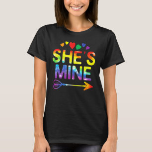 Lesbian Couple Shes Mine Matching LGBT Pride 2 T-Shirt