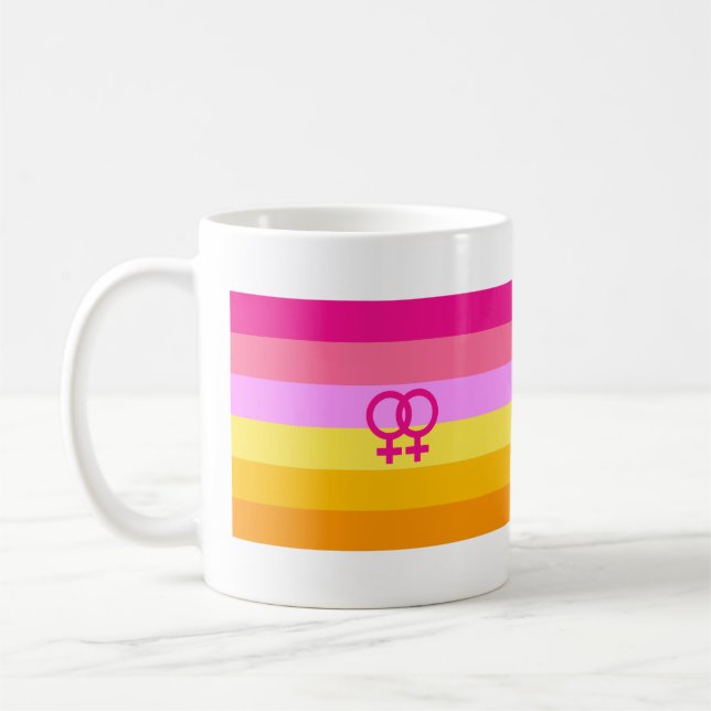 Lesbian Dawn Pride WLW Kaffeetasse (Links)