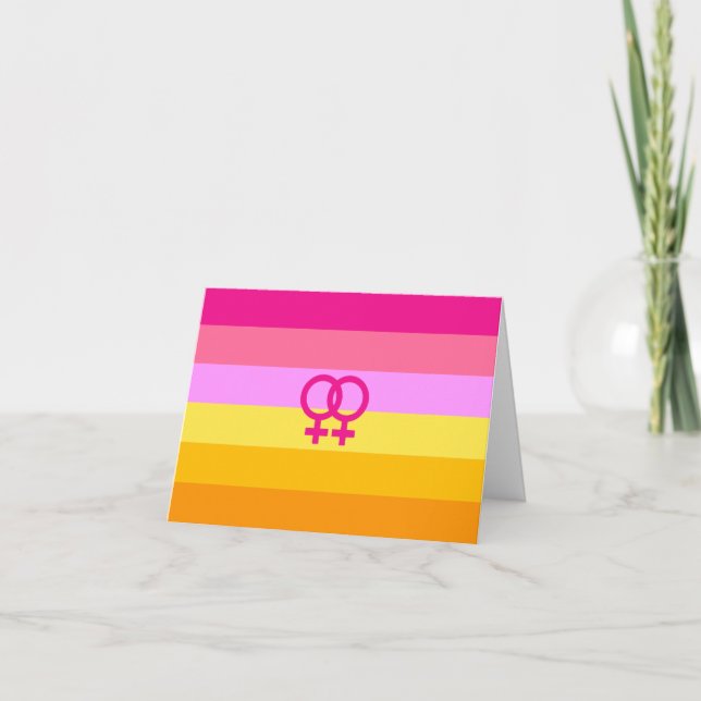 Lesbian Dawn Pride WLW Karte (Vorderseite)