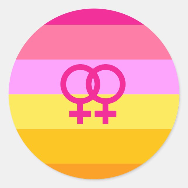 Lesbian Dawn Pride WLW Runder Aufkleber (Vorderseite)