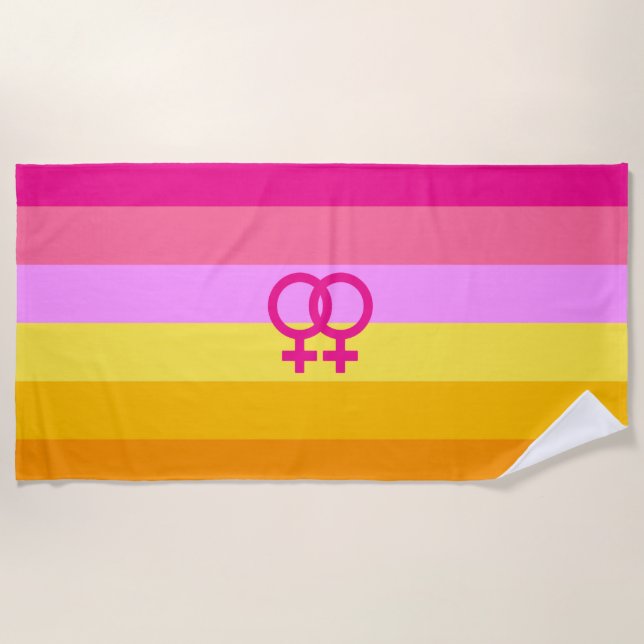 Lesbian Dawn Pride WLW Strandtuch (Vorderseite)