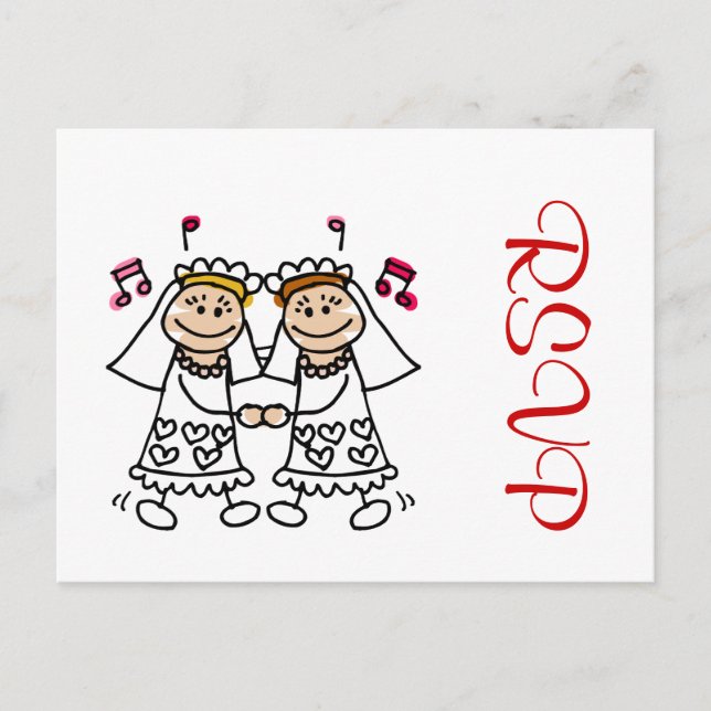 Lesbian First Dance Einladungspostkarte (Vorderseite)