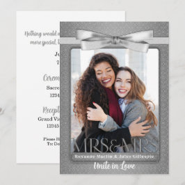 Lesbian Gay Wedding Einladung zwei Brides Silver