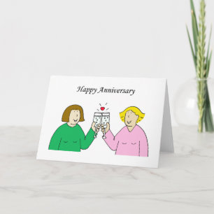 Lesbian Happy Anniversary Karte