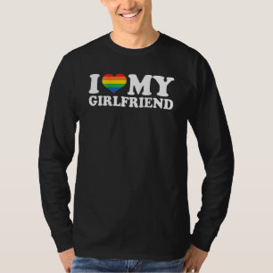 Lesbian I Liebe My Girlfriend Lgbt Heart My Girlfr T-Shirt