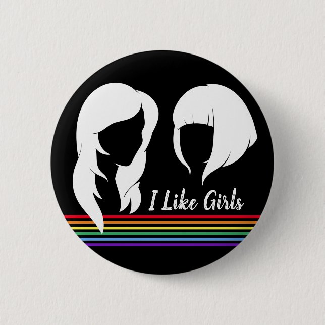 Lesbian I like Girls Gay Women Prix Button (Vorderseite)