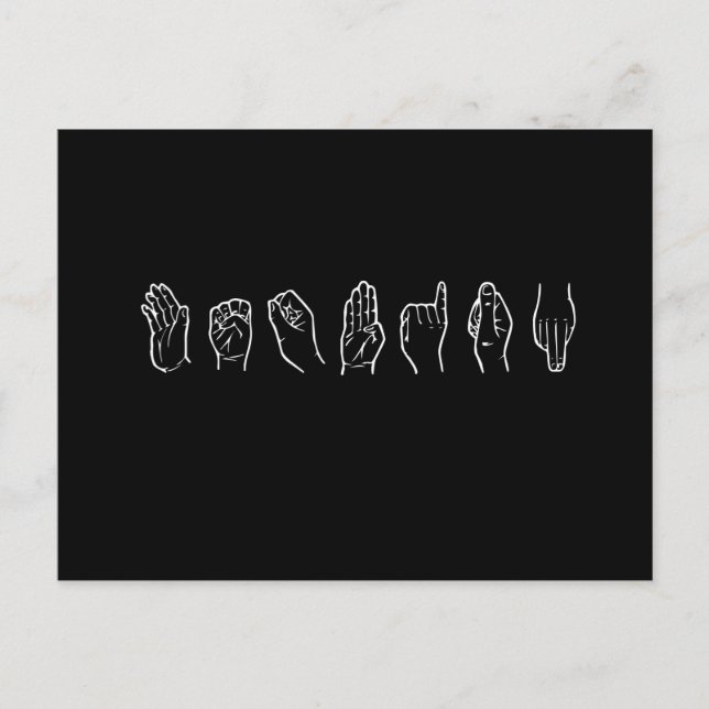 LESBIAN IN SIGN SPRACHE POSTKARTE (Vorderseite)