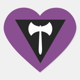 Lesbian Labrys Pride Flag Herz-Aufkleber