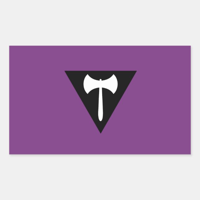 Lesbian Labrys Pride Flag Rechteckiger Aufkleber (Vorderseite)