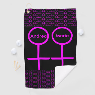 Lesbian liebt Personalisiertes Golfhandtuch