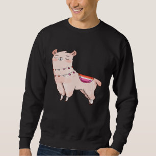 Lesbian Llama Süße Tier Orange Pink LGBTQ Gay Pr Sweatshirt
