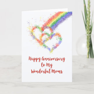 Lesbian Meine Mamas Eltern Jubiläum Rainbow Hearts Karte