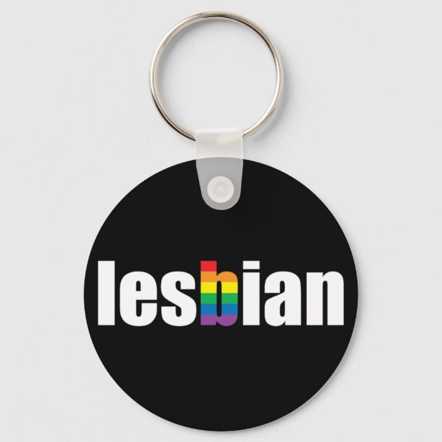 Lesbian Pride Black Schlüsselanhänger (Vorderseite)