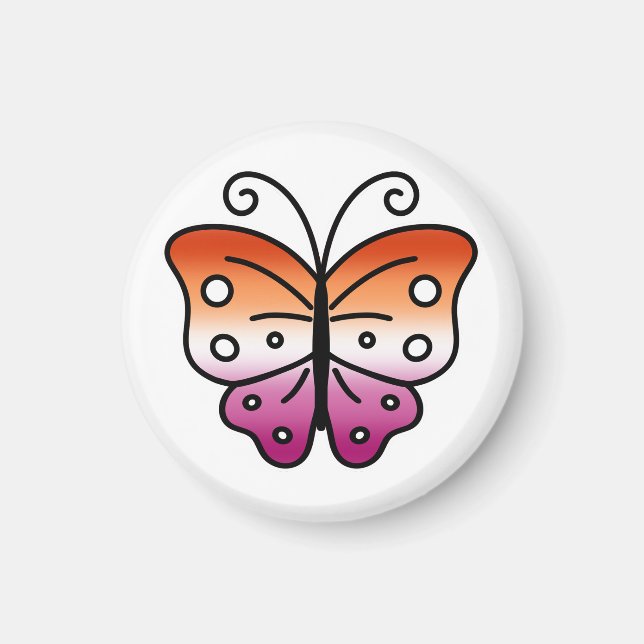 Lesbian Pride Butterfly Magnet (Vorne)