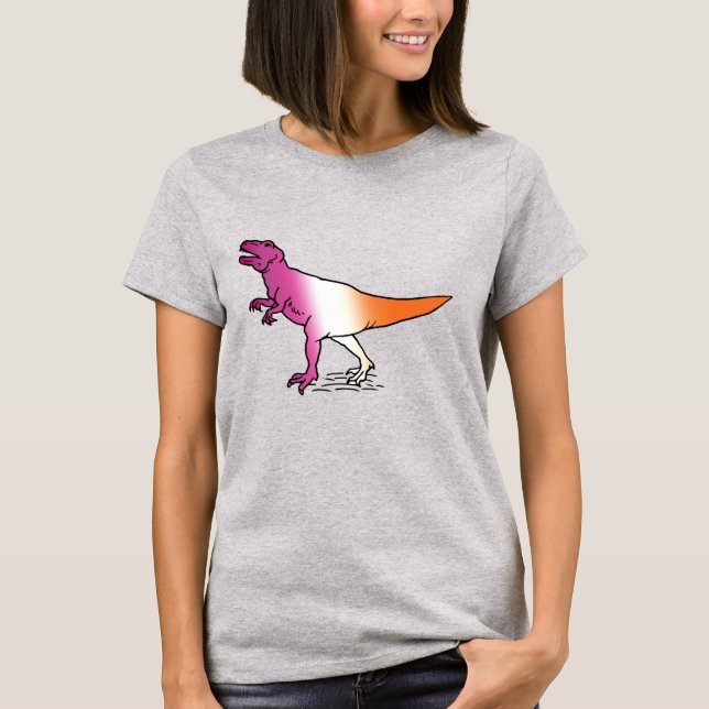 LESBIAN PRIDE DINOSAUR T-Shirt (Vorderseite)