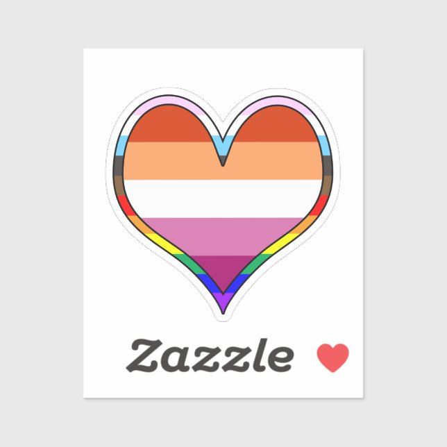 Lesbian Pride Heart Aufkleber (Blatt)