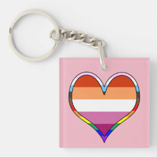 Lesbian Pride Heart Keychain Schlüsselanhänger