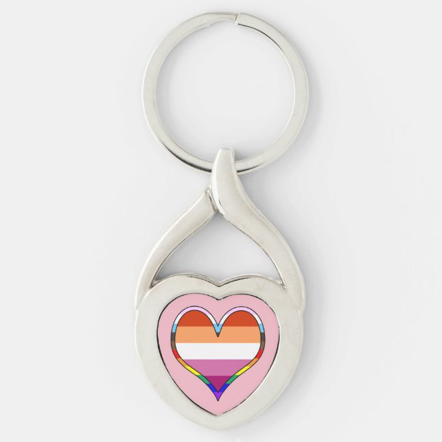 Lesbian Pride Heart Schlüsselanhänger (Vorderseite)