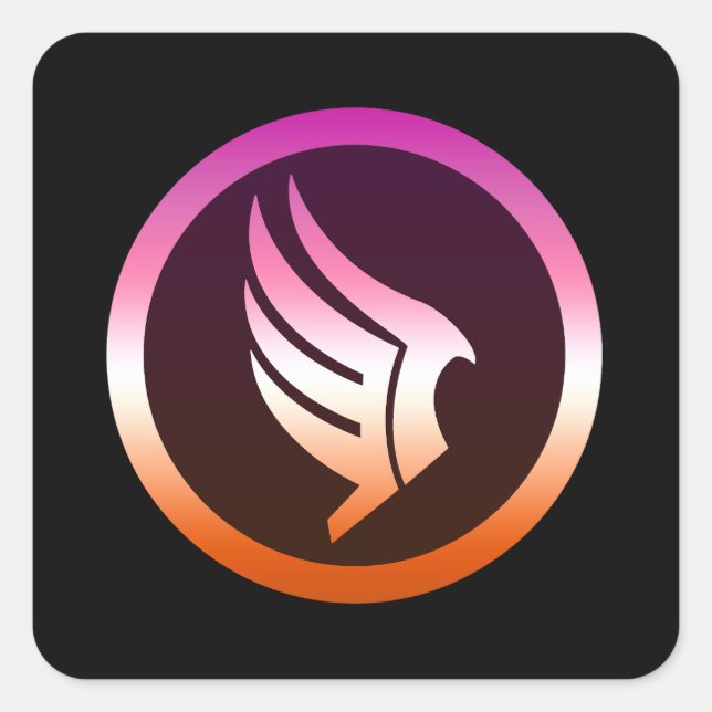 Lesbian Pride Paragon Mass Effect Icon Quadratischer Aufkleber (Vorderseite)