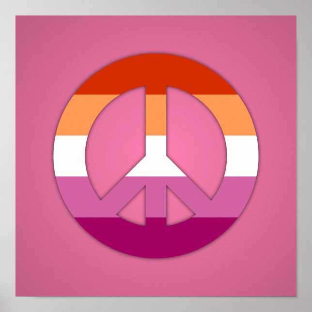 Lesbian pride peace sign poster (Vorne)