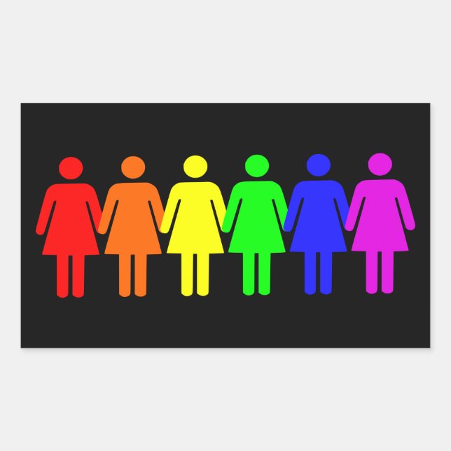 Lesbian Pride Rechteckiger Aufkleber (Vorderseite)