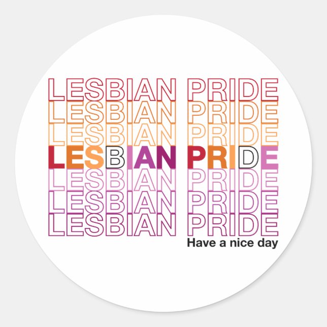 Lesbian Pride Runder Aufkleber (Vorderseite)