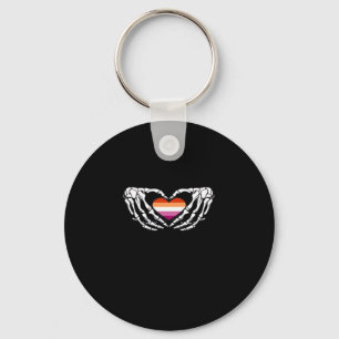 Lesbian Pride Skeleton Halloween Wlw Goth Heart Cl Schlüsselanhänger