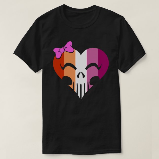 Lesbian Pride Skully Unisex T-Shirt (Design vorne)