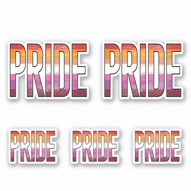 Lesbian Pride Word Aufkleber (Vorderseite)