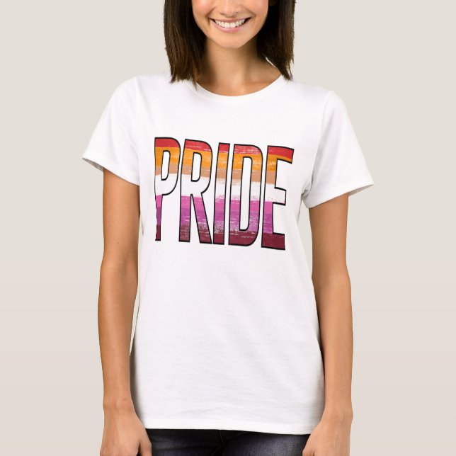 Lesbian Pride Word T-Shirt (Vorderseite)