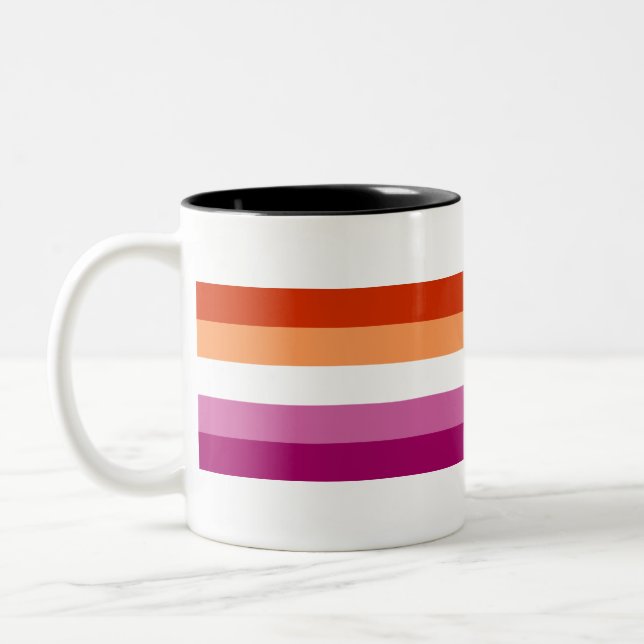 Lesbian Pride Zweifarbige Tasse (Links)